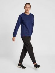 Bluza damska Hummel red Heavy. Niebieskie bluzy Hummel, m, bez wzorów, z bawełny, bez kaptura, na fitness i siłownię. Za 168.38 zł.