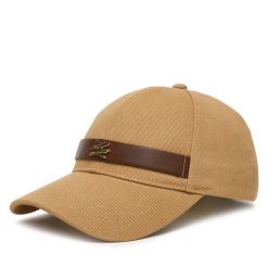 Czapka z daszkiem KARL LAGERFELD. Brązowe czapki z daszkiem KARL LAGERFELD, bez wzorów. Za 429.99 zł.