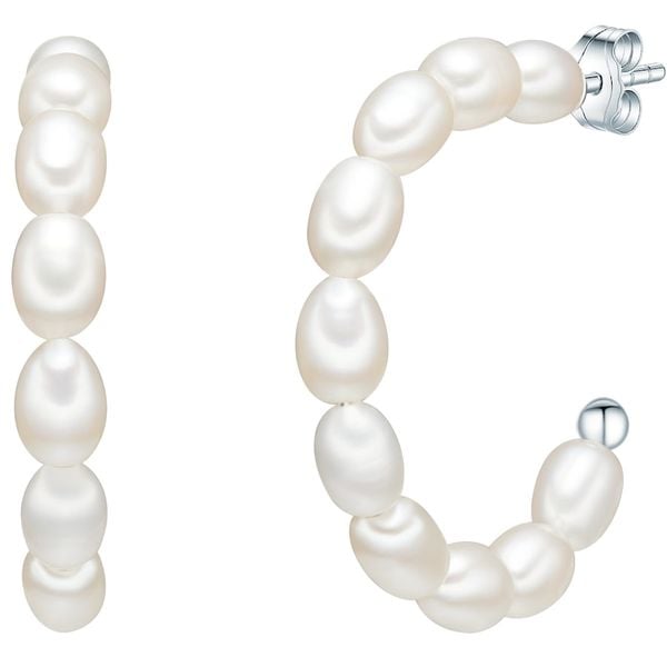 Valero Pearls Kolczyki sztyfty z perłą srebro wysokiej próby Perła hodowlana słodkowodna srebrny 1 ct Damski. Szare kolczyki Valero Pearls, z perłą, srebrne. Za 229.99 zł.
