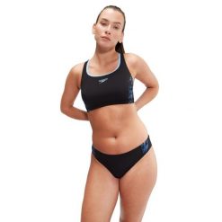 Strój kąpielowy dwuczęściowy damski Speedo Placement 2 Piece. Czarne bikini Speedo, bez wzorów, sportowe. Za 370.73 zł.