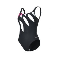 Strój kąpielowy damski jednoczęściowy modelujący na basen Arena Giuliana. Czarne stroje jednoczęściowe Arena, bez wzorów, sportowe. Za 299.99 zł.
