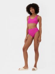 4F Dół od bikini z materiałów z recyklingu damski S. Czerwone bikini 4f, bez wzorów, z materiału. W wyprzedaży za 9.99 zł.