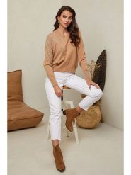 Soft Cashmere Sweter w kolorze jasnobrązowym rozmiar: 38/40. Brązowe swetry Soft Cashmere, bez wzorów, z kaszmiru, bez ramiączek. Za 104.99 zł.