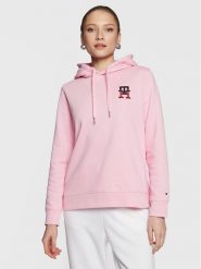 Tommy Hilfiger Bluza Monogram WW0WW37434 Różowy Regular Fit. Czerwone bluzy Tommy Hilfiger, s, bez wzorów, z bawełny, bez kaptura. Za 599.99 zł.