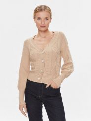 Guess Kardigan W4RR12 Z37L1 Beżowy Regular Fit. Brązowe swetry Guess, l, z aplikacjami, z bawełny, bez ramiączek. Za 769.99 zł.