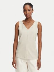 Calvin Klein Jeans Top LV044G206G Beżowy Slim Fit. Brązowe topy Calvin Klein Jeans, m, bez wzorów, z jeansu, bez kołnierzyka, bez ramiączek. Za 249.99 zł.