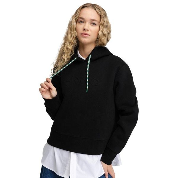 Damska bluza crop top z kapturem Siroko Jolla-W Black. Czarne bluzy SIROKO, xs, bez wzorów, z bawełny, bez ramiączek, z kapturem. Za 300.00 zł.