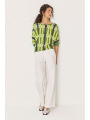 SKFK Sweter "Naike" w kolorze żółto-zielonym rozmiar: M. Zielone swetry SKFK, m, bez wzorów, z bawełny, bez ramiączek. Za 208.99 zł.