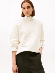 Tommy Hilfiger Wełniany sweter Kobiety biały, XL. Białe swetry Tommy Hilfiger, xl, bez wzorów, z dzianiny, bez ramiączek. Za 549.95 zł.