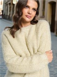 Sweter - złoty. Żółte swetry Sinsay, l, bez wzorów, z materiału, bez ramiączek. Za 59.99 zł.