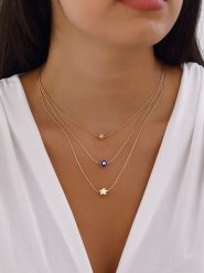 Luja Bijoux Pozłacany naszyjnik z elementem ozdobnym rozmiar: onesize. Żółte naszyjniki Luja Bijoux, z materiału, metalowe. Za 57.06 zł.