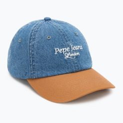 Czapka z daszkiem Pepe Jeans Denim Cap. Niebieskie czapki z daszkiem Pepe Jeans, bez wzorów, z denimu. Za 119.99 zł.