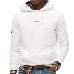 Jednokolorowa bluza z kapturem damska Superdry. Białe bluzy z kapturem Superdry, s, bez wzorów, z materiału, z kapturem. Za 318.75 zł.