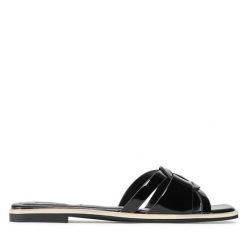 Klapki Aldo. Czarne klapki Aldo, bez wzorów, bez obcasa, bez zapięcia. Za 259.99 zł.