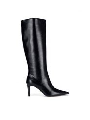Nine West Kozaki WFA3424-1 Czarny. Czarne kozaki Nine West, bez wzorów, z materiału, bez obcasa, na szpilce, bez zapięcia. Za 329.99 zł.