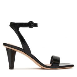 Sandały AGL. Czarne sandały AGL, bez wzorów, bez obcasa, na słupku, bez zapięcia. Za 1,739.00 zł.