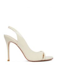 Eva Minge Sandały EO-TALIA-LT1022-201 Écru. Białe sandały Eva Minge, bez wzorów, ze skóry, bez obcasa, na szpilce, bez zapięcia. Za 449.99 zł.