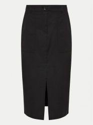 Olsen Spódnica midi 16001365 Czarny Regular Fit. Czarne spódnice Olsen, bez wzorów, z bawełny, midi. Za 499.99 zł.