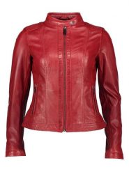 Bugatti Skórzana kurtka w kolorze czerwonym rozmiar: 40. Czerwone kurtki Bugatti, bez wzorów, ze skóry, bez kaptura. Za 717.99 zł.