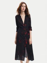Desigual Sukienka koszulowa Scribbles Lacroix 24WWVW38 Czarny Regular Fit. Czarne sukienki Desigual, xs, bez wzorów, z wiskozy, bez kołnierzyka, bez ramiączek, koszulowe. Za 319.99 zł.
