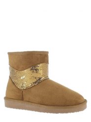 ISLAND BOOT Botki zimowe "Carson" w kolorze jasnobrązowym rozmiar: 40. Brązowe botki Island Boot, bez wzorów, z materiału, bez obcasa, na platformie, bez zapięcia. Za 129.57 zł.