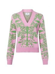 Nümph sweter z dzianiny - Nuseida Kobiety różowy|zielony|wielokolorowy, XL. Czerwone swetry Nümph, xl, bez wzorów, z dzianiny, eleganckie, bez ramiączek. Za 169.95 zł.