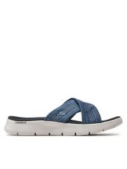 Skechers Klapki Go Walk Flex Sandal-Impressed 141420/NVY Granatowy. Niebieskie klapki Skechers, bez wzorów, z materiału, bez obcasa, bez zapięcia. Za 229.99 zł.