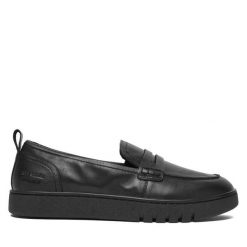 Mokasyny Josef Seibel. Czarne mokasyny Josef Seibel, bez wzorów. Za 429.99 zł.