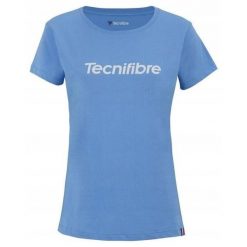 Koszulka tenisowa T-shirt damska Tecnifibre Club Cotton Tee. Niebieskie t-shirty TECNIFIBRE, bez wzorów, z bawełny, sportowe, bez kołnierzyka, bez ramiączek. W wyprzedaży za 99.00 zł.