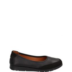 SPORTOWE BALERINY 0010238ZD BLACK. Czarne baleriny Venezia, bez wzorów, ze skóry, sportowe, bez obcasa, bez zapięcia. Za 135.00 zł.