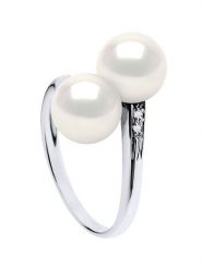 Mitzuko Złoty pierścionek z diamentami i perłami rozmiar: 62. Białe pierścionki Mitzuko, z diamentem, złote. Za 1,796.99 zł.