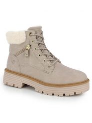 Kimberfeel Botki zimowe "Emma" w kolorze beżowym rozmiar: 39. Brązowe botki Kimberfeel, bez wzorów, bez obcasa, bez zapięcia. Za 349.92 zł.
