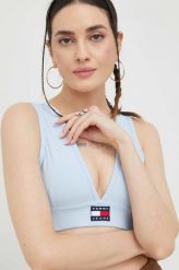 Tommy Jeans biustonosz damski kolor niebieski. Niebieskie biustonosze Tommy Jeans, z aplikacjami, z jeansu. Za 179.99 zł.
