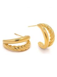 MOODE Kolczyki-półkreole "Elvire" rozmiar: onesize. Żółte kolczyki MOODE, ze stali. Za 43.99 zł.