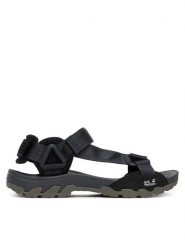 Jack Wolfskin Sandały Ridge A65590 Czarny. Czarne sandały Jack Wolfskin, bez wzorów, z materiału, bez obcasa, bez zapięcia. Za 379.99 zł.