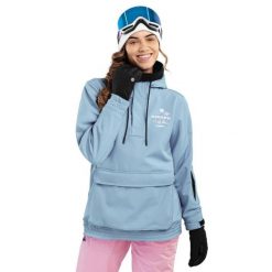 Kurtka snowboardowa Damska W3-W Prags. Niebieskie kurtki narciarskie SIROKO, s, bez wzorów, z softshellu, bez kaptura, narciarskie. W wyprzedaży za 297.00 zł.