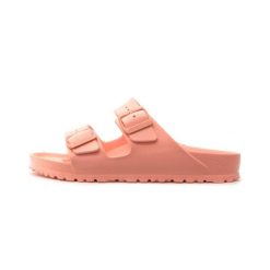 Klapki damskie Birkenstock Arizona Eva. Brązowe klapki Birkenstock, bez wzorów, z materiału, bez obcasa, bez zapięcia. Za 188.10 zł.