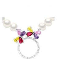 Pearline Naszyjnik z perłami i elementem ozdobnym - dł. 42 cm rozmiar: onesize. Białe naszyjniki Pearline, z materiału, z cyrkonią, srebrne. Za 391.99 zł.