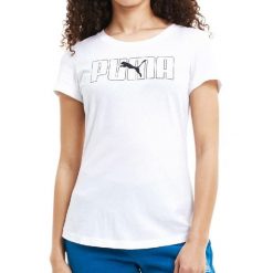 Koszulka sportowa damska Puma Rebel Graphic Tee. Białe t-shirty sportowe Puma, s, bez wzorów, bez ramiączek. Za 60.66 zł.