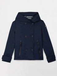 Kurtka damska TBS Cabanblo. Niebieskie kurtki TBS, m, bez wzorów, z materiału, eleganckie, z kapturem. Za 462.00 zł.