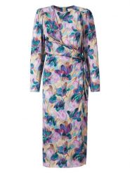 Rich&Royal Sukienka w kolorze beżowo-fioletowym rozmiar: 34. Brązowe sukienki Rich&Royal, bez wzorów, z wiskozy, bez kołnierzyka, bez ramiączek, midi. Za 291.51 zł.