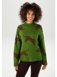 Aniston Sweter w kolorze zielonym rozmiar: 38. Zielone swetry Aniston, bez wzorów, bez ramiączek. Za 61.02 zł.