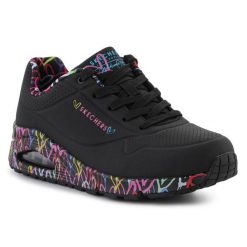 Buty Skechers Uno Loving Love 155506-BBK czarne. Czarne buty treningowe bez wzorów, z gumy, bez zapięcia. Za 572.15 zł.
