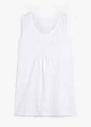 Długi top z dżerseju z czystej bawełny. Czarne topy bonprix, bez wzorów, z bawełny, eleganckie, bez kołnierzyka, bez ramiączek. Za 57.99 zł.