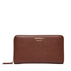 Portfel Emporio Armani. Brązowe portfele Emporio Armani, bez wzorów. Za 1,034.00 zł.