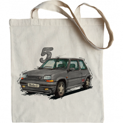 Renault 5 — torba. Białe torby podróżne nikiniki, bez wzorów, z bawełny, na ramię, małe. W wyprzedaży za 24.65 zł.
