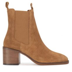 Botki Sergio Bardi. Brązowe botki Sergio Bardi, bez wzorów, bez obcasa, na słupku, bez zapięcia. Za 209.99 zł.