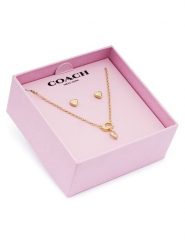 Coach Zestaw naszyjnik i kolczyki 37571285 Złoty. Żółte kolczyki Coach, metalowe. Za 399.99 zł.
