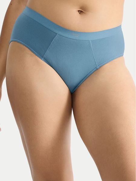 Sloggi Figi klasyczne Ever Ease 10219600 Niebieski. Niebieskie figi Sloggi, bez wzorów, z bawełny. Za 29.99 zł.