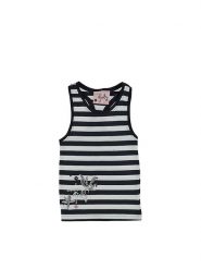 Peak Mountain Top w kolorze biało-niebieskim rozmiar: 116. Białe topy Peak Mountain, bez wzorów, z bawełny, bez kołnierzyka, bez ramiączek. Za 26.99 zł.